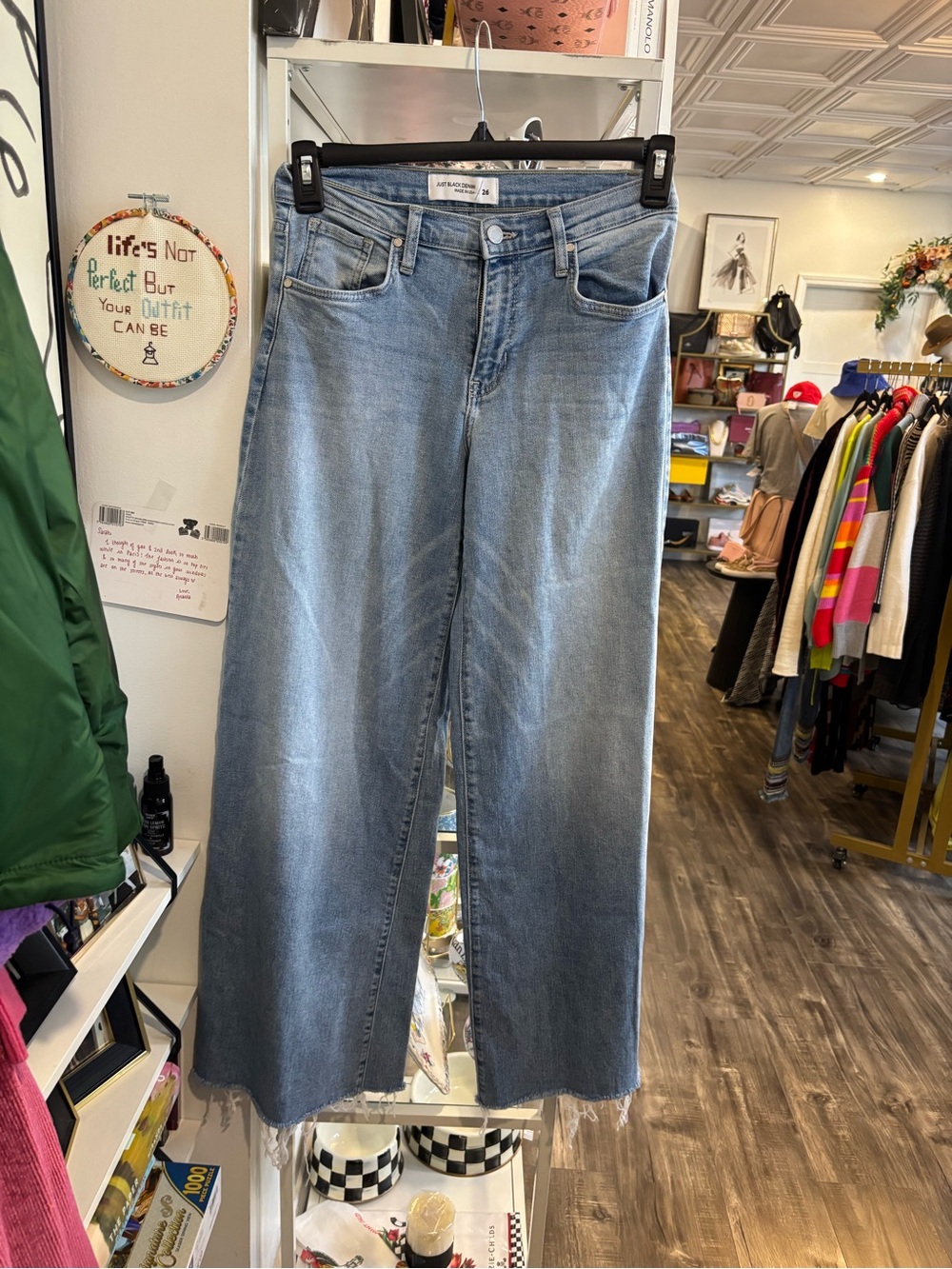 Just Black Light Blue Wide Leg Jeans